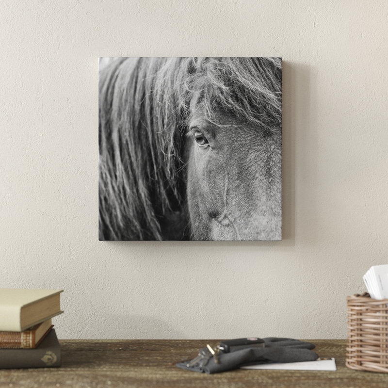 B&W Horses VI - Wrapped Canvas Print, 30cm H x 30cm W