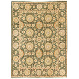 High-Quality Hand-Knotted Dark Green Area Rug
