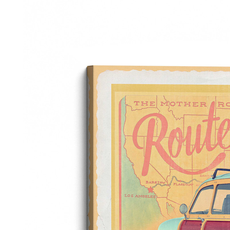 Croisière Route 66, Toile tendue sur cadre, Ne s’applique pas, H 18 po x l 12 po
