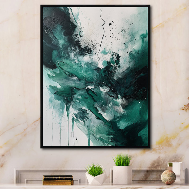 Chenier " White Minimalims Enchantment ", 20" H x 12" W x 1" D, Black Floater Framed