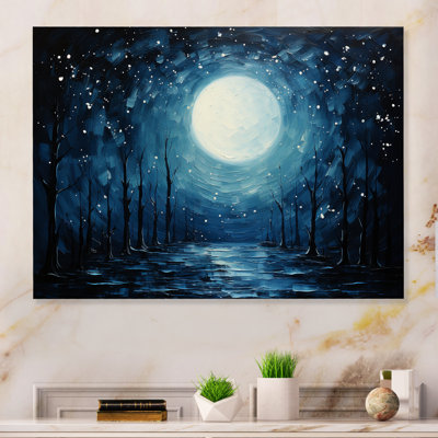 Azure Azure, clair de lune, forêt I - lune, impressions sur métal