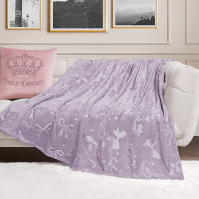 Juicy Couture 60" x 70" Embossed Plush Throw Blankets