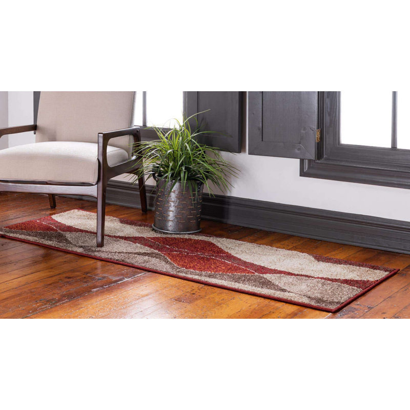 Tapis géométrique Alair, Tapis de couloir 2 pi 7 po x 10 pi