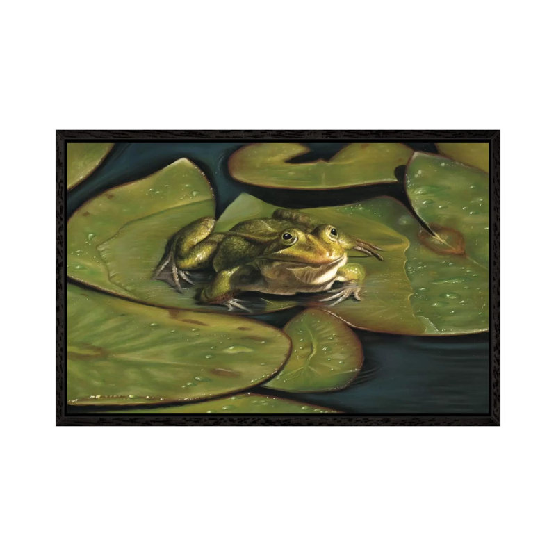 Green Frog by Richard Macwee - Gallery-Wrapped Canvas Giclée on Canvas, Black Framed, 66.04 cm H x 45.72 cm W