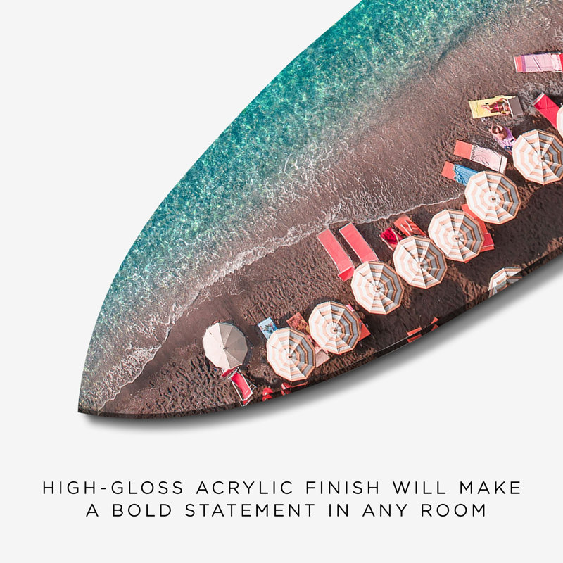 Al Mare Beach Decorative Acrylic Surfboard by Oliver Gal
