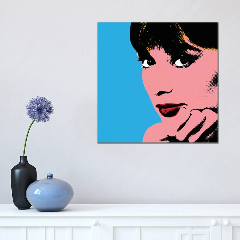 « Audrey Hepburn DOTS » par radio Days-impression d’art graphique, Pas de tapis, H 18 po x l 18 po x 1,5 po, Toile tendue