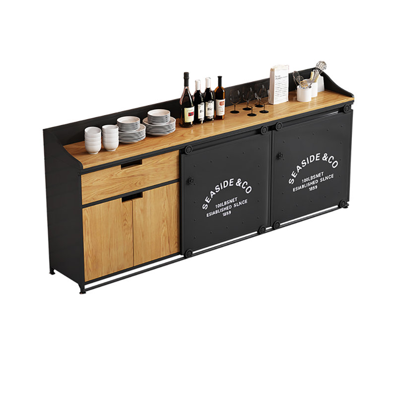 Erfan Sideboard, Black, 35.43" H x 78.74" W x 15.74" D