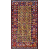 Yellow Color Antique Tribal Geometric Caucasian Shirvan Area Rug