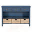Console rétro avec 3 tiroirs de rangement et paniers tissés, parfaite pour le vestibule, le couloir et l'organisation du salon.-687262780