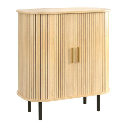 Armoire à vin cannelée de 28 po avec support à vin à 8 grilles, 5 tablettes réglables à 5 niveaux, 2 porte-verres, portes tambour coulissantes, 4 espaces de rangement cachés sur le côté, station de café moderne