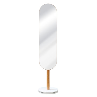 Flat Floor Mirror with Hooks