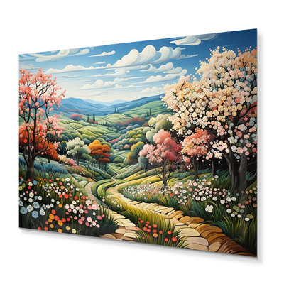 Countryside Blooming Apple Orchard I - Countryside Print on Metal