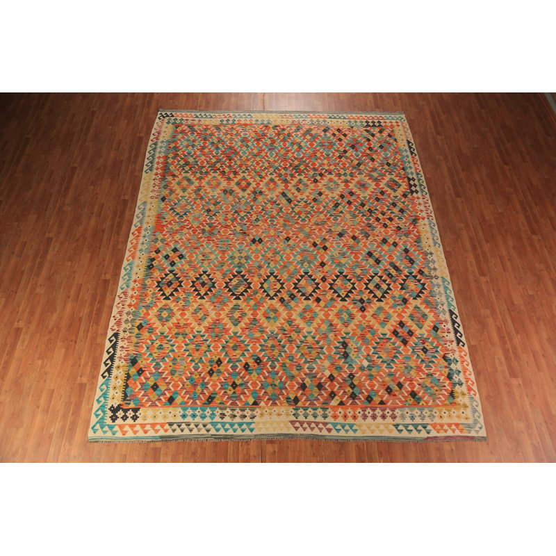 Reversible Wool Kilim Oriental Area Rug 10x13