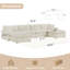 Canapé modulaire rembourré modulaire 6 pièces 148,8 po avec coussins en mousse moelleuse et structure en bois massif 148,8 po-705144061