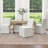 21" Wide Modern No Assembly Upholstered Linen Side Dining Chair with Interchangeable Casters & Fixed Feet (Set of 4)-701856038