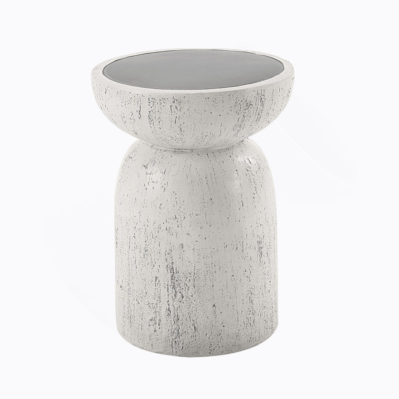 Table d'appoint en fibre de béton naturel gris