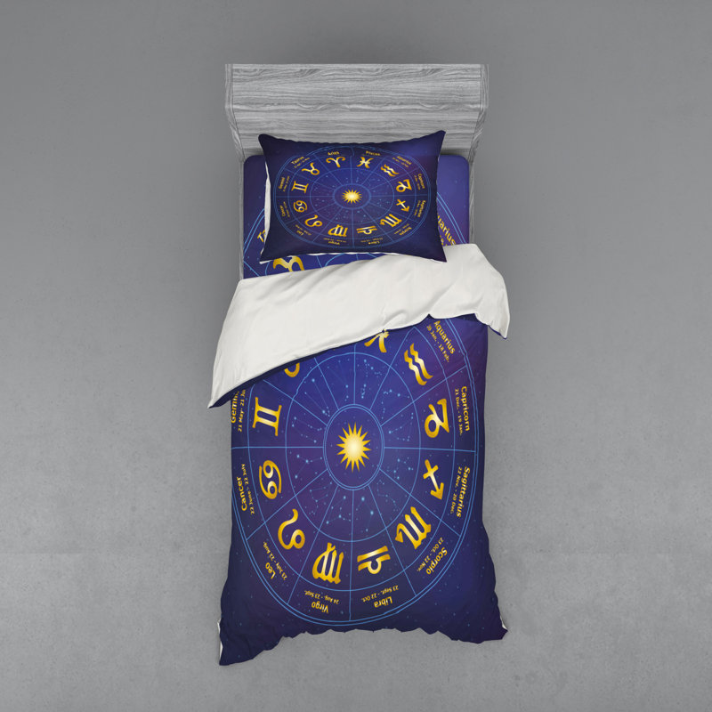 Ensemble de housse de couette à imprimé à motif étoile avec dates de naissance astrologie horoscope zodiaque