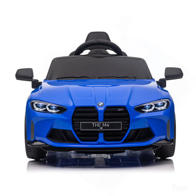 BMW M4 12v Kids ride on toy car 2.4G W/Parents Remote Control,Three speed adjustable,Power display, USB,MP3 ,Bluetooth,LED light,story,A handle with wheels and a pull, easy to carry