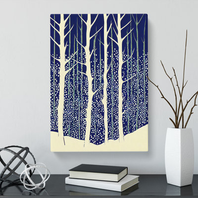 A Winter Forest Illustration - Wrapped Canvas