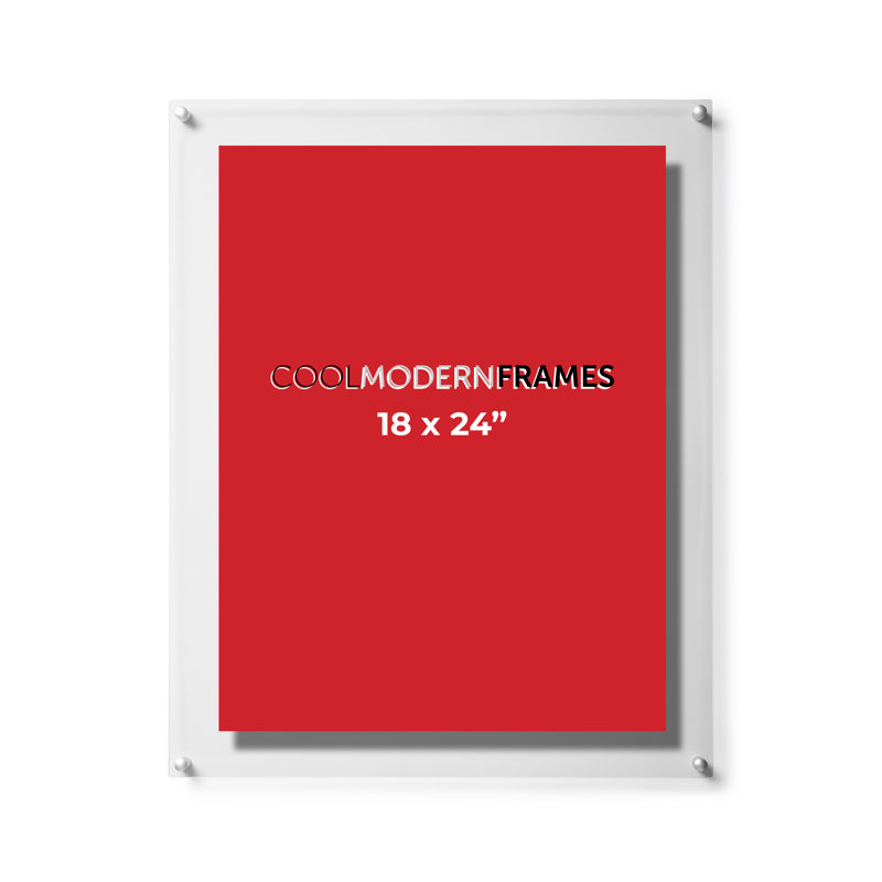 Clear Acrylic Floating Picture Frame, 18" x 24", Silver