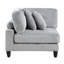 Canapé modulaire gris en velours côtelé 6 pièces - 2 fauteuils sans accoudoirs, 3 sièges d'angle, 1, ressorts ensachés et pieds noirs, revêtement 100%