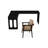 62.99"+39.37" Black L-Shaped Solid Wood Office Sets