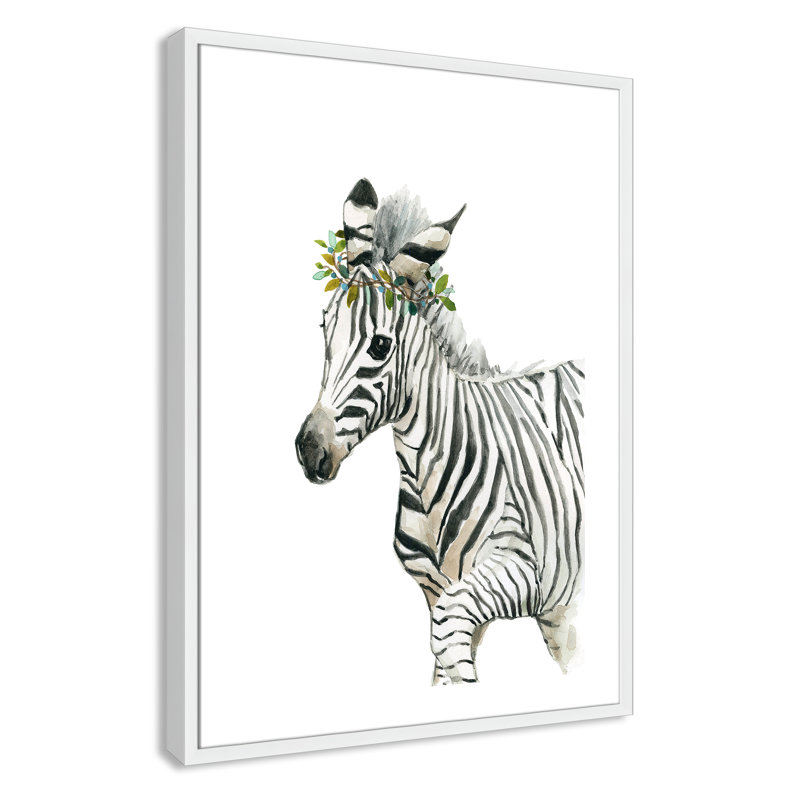 «Savannah Zebra», art encadré, H 35,5 po x l 25,5 po x P 1,18 po, Cadre blanc