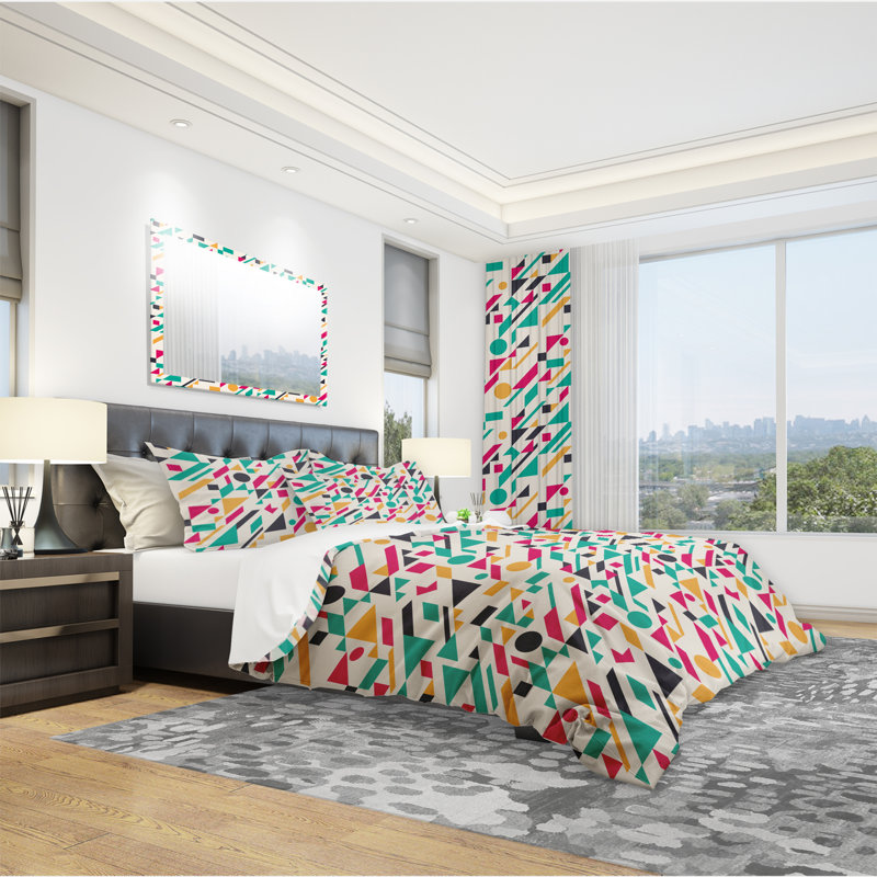 Ensemble de housse de couette rétro, Housse de couette très grand + 2 taies décoratives