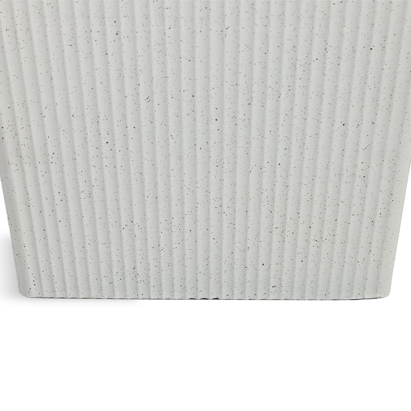 28.4-Inch Tall PE Fluted Tapered Planter Pot, White