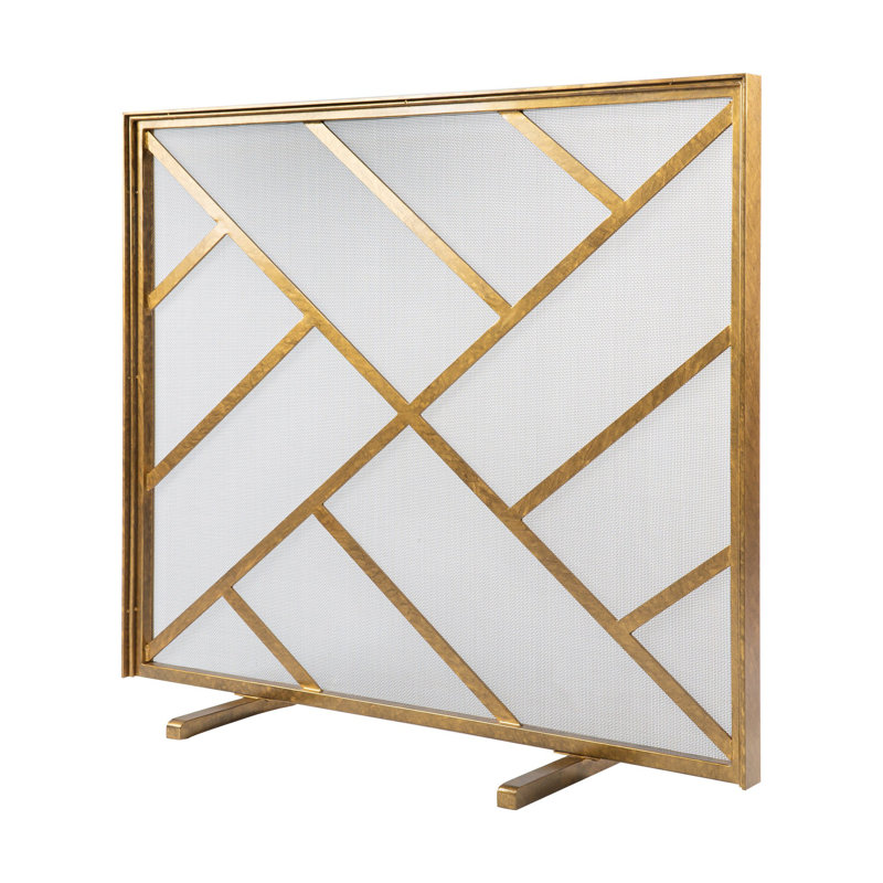 Amsterdam Steel Fireplace Screen, Royal Gold
