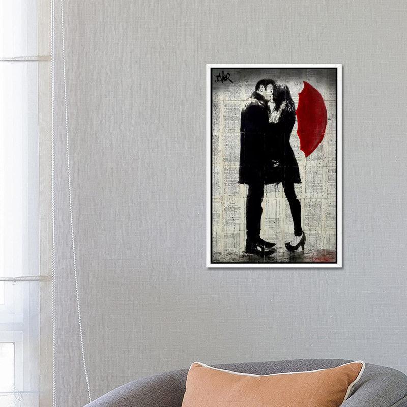 Winter's Kiss by Loui Jover - Print on Canvas, 66.04 cm H x 45.72 cm W, White Framed Canvas