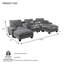 Canapé modulaire Cloud, canapé voilier en forme de U avec porte-gobelets et rangement, port USB, 2 repose-pieds et 2 coussins, chenille pour appartement et salon-1815176932