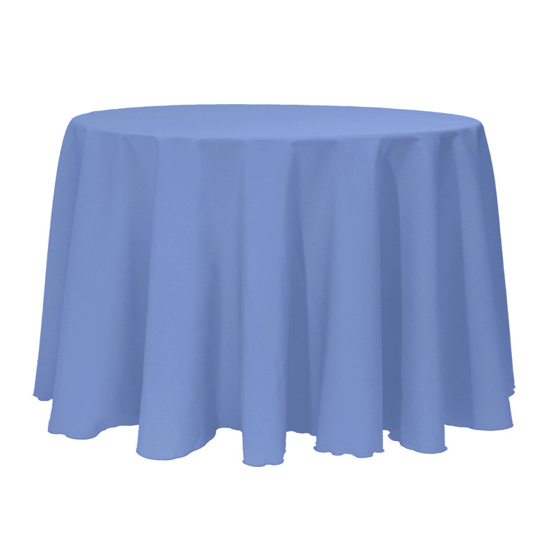 10 Pack Round Polyester Linen Tablecloth, Periwinkle, 114" x 114"