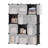 12 Plastic Storage Cubes, DIY Closet Modular Storage Organizer, Cabinet With Doors For Bedroom, Living Room