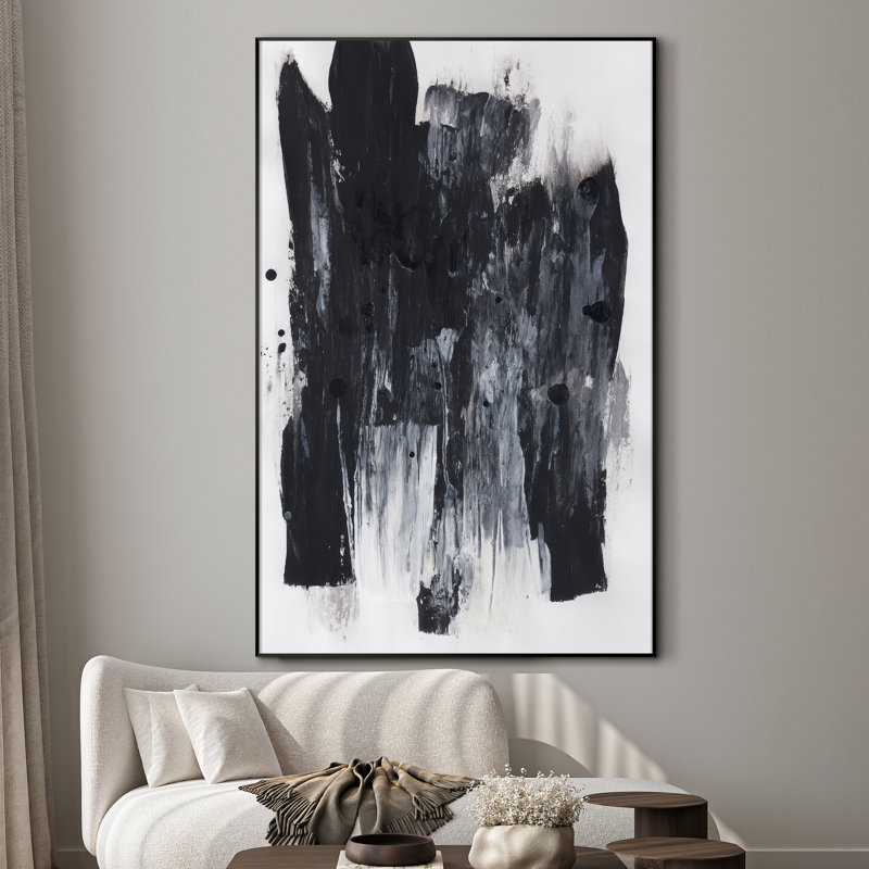 Extra Large Wall Art Fabric Print - Modern Neutral Abstract for Contemporary Home Artwork Decor for Living Room or Bedroom - "Frame Assembly Required (Unfinished Frame)"