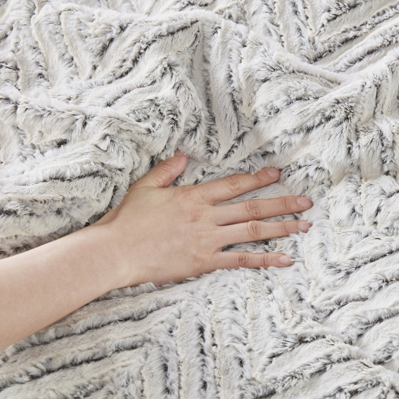 Ivory King Faux Fur Down Alternative Comforter Set