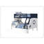 Lit superposé simple au-dessus d'un lit superposé Moderne attaché échelle supérieure Rails de lit et structure de joint verrouillable pour trousse de lattes de sécurité Finition bleue / blanche incluse