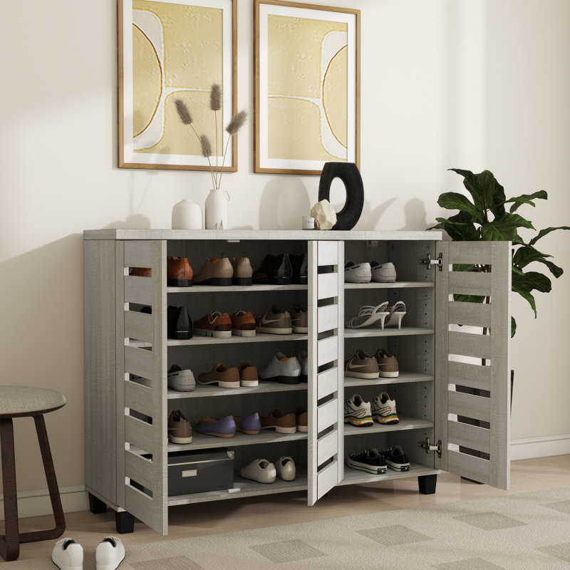 Armoire de rangement pour chaussures Alcester Lismore jusqu'à 20 paires, Gris