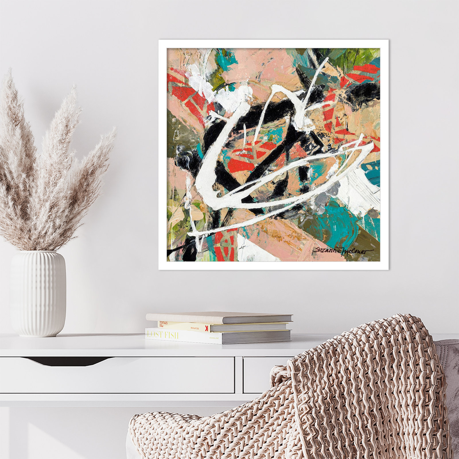 Sutter "Stacked" Print by Suzanne McCourt, 21" H x 21" W, White