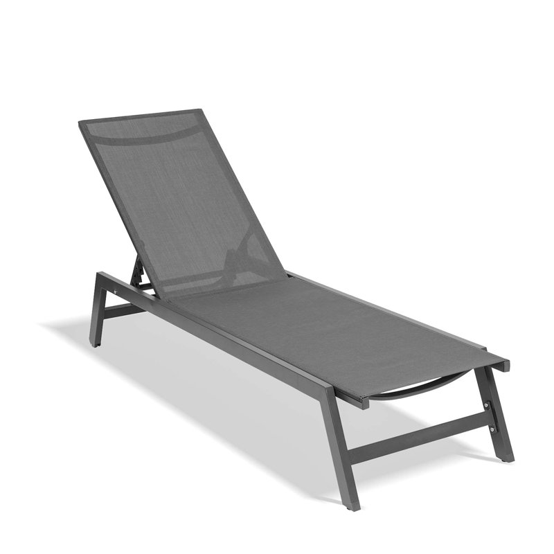 Chaise longue sans accoudoirs en métal Raphaelle, gris