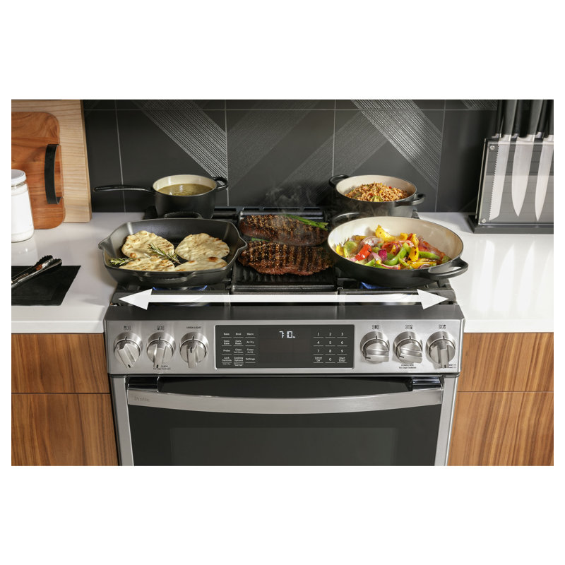 30" 5.7 cu.ft. Smart Slide-in Dual Fuel Range with Griddle and Grill