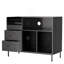 Support pour tourne-disque 27,6 pouces avec prise de courant, couvercle rabattable et rangement pour plus de 300 vinyles, console média grain de bois