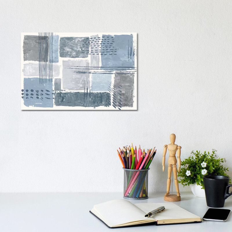 Between The Lines I by Sarah Adams - Wrapped Canvas Painting, 20.32 cm H x 30.48 cm W