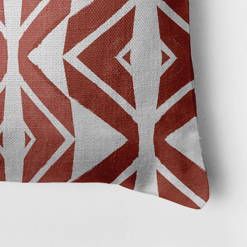 Geometric Reversible Throw Pillow, Terra Cotta