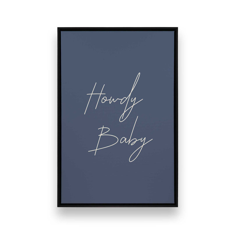 Impression sur toile marine Howdy Baby dans un cadre, H 18,75 po x l 12,75 po, Noir satiné