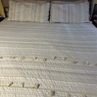 Buryl Boho Ribbon Gray Microfiber Quilt Set with Tassels Dakota Fields Size: King Quilt + 2 King Shams