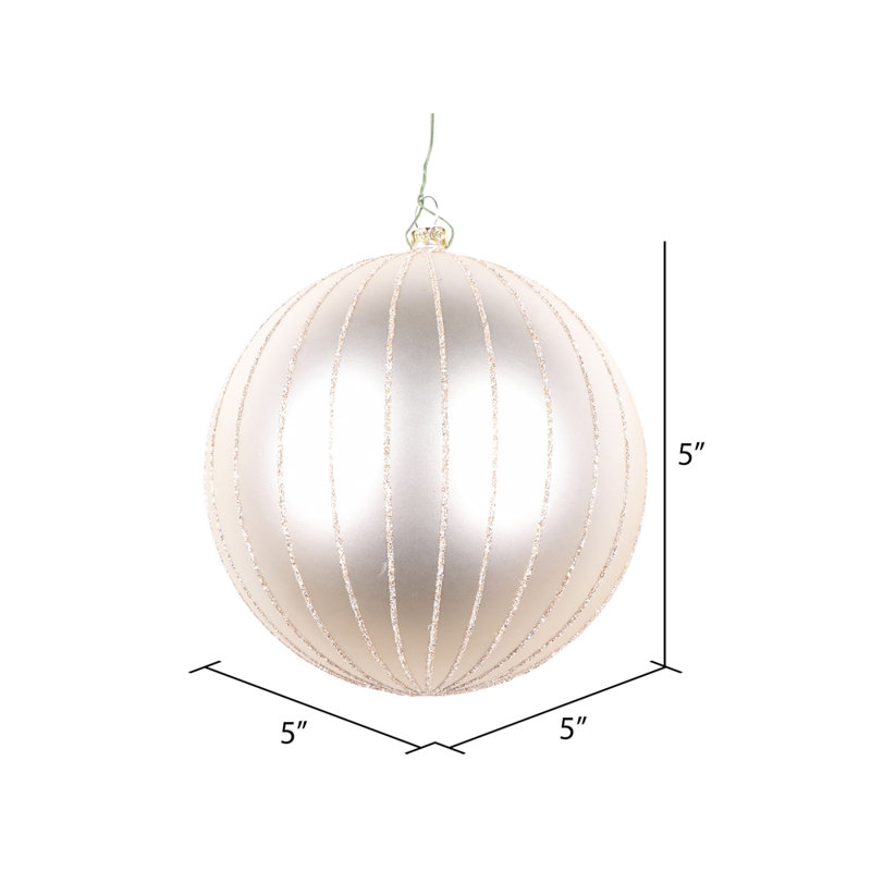 Ornement boule mat scintillante, H 5 po x l 5 po x P 5 po, Avoine