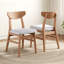 Ensemble de 4 chaises de salle à manger compactes et compactes, dossier courbé en bois d'hévéa pour la maison de cuisine-1436215769