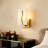1-Light Armed Wall Sconce Gold Accent with White Faux Marble Pattern