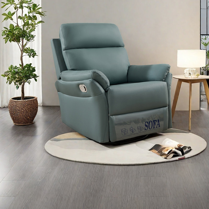 Chaise longue élégante en similicuir luxueux, Bleu
